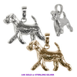 Russell Terrier Large Trotting in 14K Gold or Sterling Silver Charm, Pendant, Necklace, Brooch